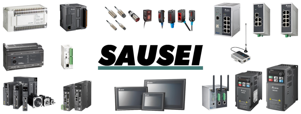 Productos marca Delta Electronics encerrando el nombre de la empresa SAUSEI