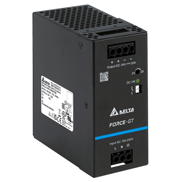 Fuente de alimentación color negro DRF-24V480W1GBA de la marca delta electronics